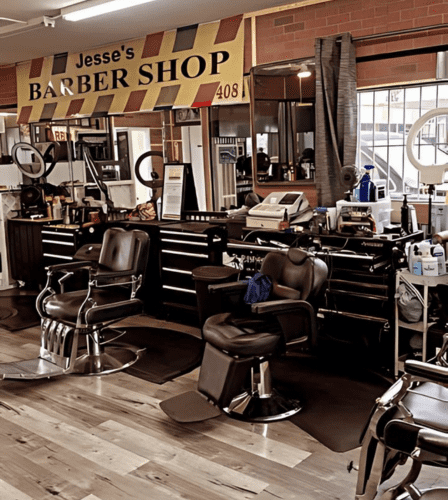 Inside Jesse's Barbershop at 414 N State College Blvd
